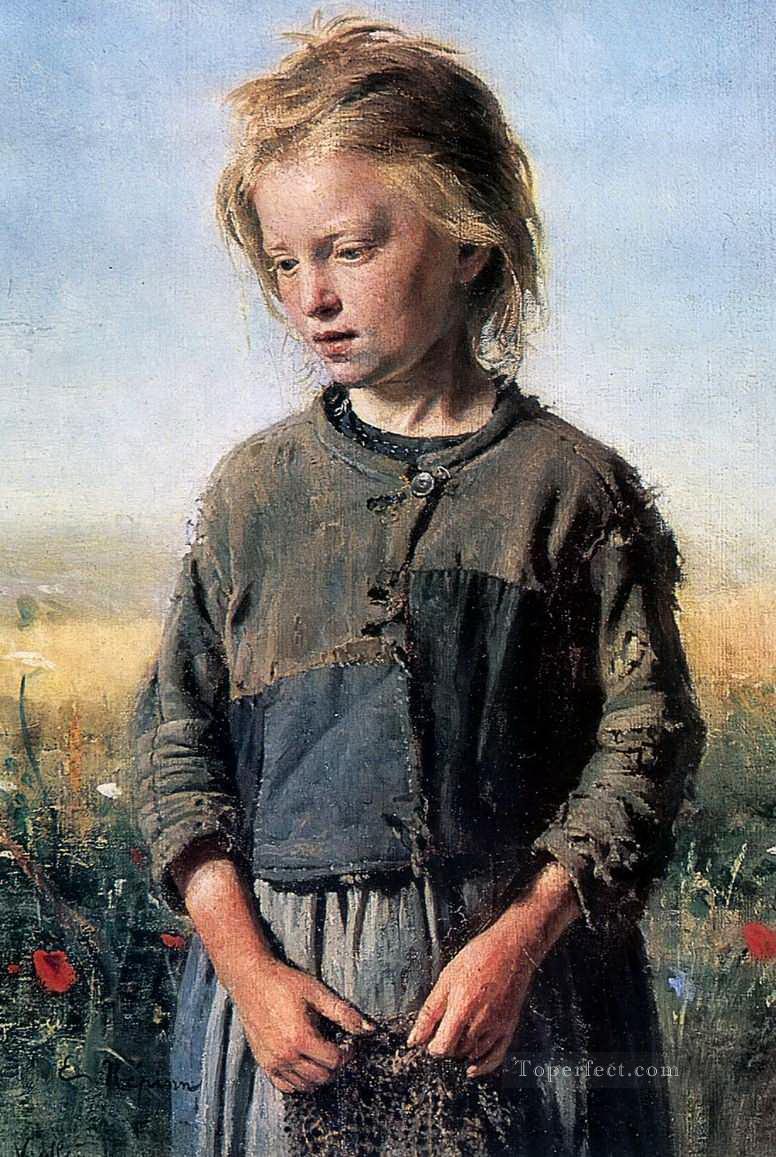 漁師の少女 1874年 イリヤ・レーピン油絵